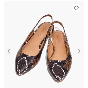Madewell Margot Slingback Flat in Snake Skin